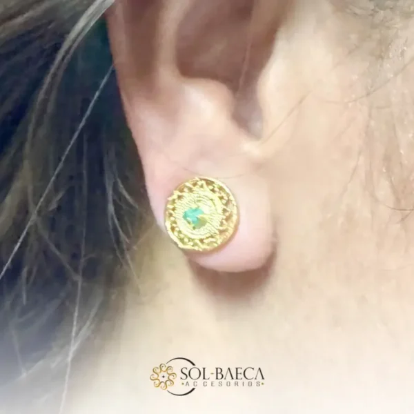Aretes dorados de filigrana (Baño en oro de 24k) - Image 2