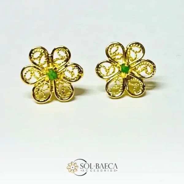 Aretes dorados de filigrana (Baño en oro de 24k) - Image 3
