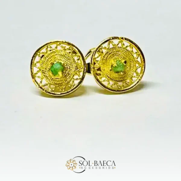 Aretes dorados de filigrana (Baño en oro de 24k) - Image 4